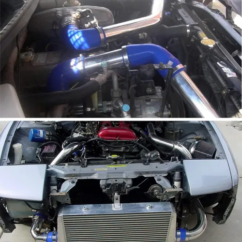 Miniatura 4 de Longitud de extremo a extremo 20 pulgadas (500 mm), DI 2.25 pulgadas (57 mm) Codo de aluminio de 45 grados para tubería de intercooler, tubo
