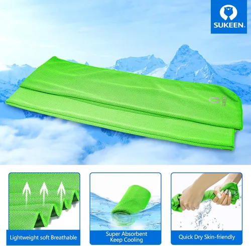Miniatura 2 de Sukeen Paquete de 12 toallas refrescantes (40 x 12 pulgadas) para sudor, toallas de gimnasio transpirables y frías, toallas de microfibra Azul