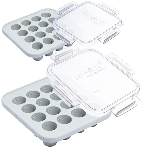 Souper Cubes MyMilk Bandejas de silicona para congelador de leche materna de 1/2 onza, cada bandeja de silicona de grado alimenticio de platino puro