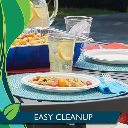 Miniatura 4 de Hefty EcoSave - Platos desechables, hechos de materiales a base de plantas, platos de papel resistentes y aptos para microondas, platos desechables