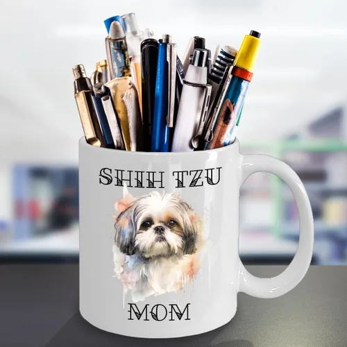 Miniatura 3 de generic Shih Tzu - Taza para mamá de perro, regalo para mamá de perro, taza para mascotas, retrato de Shih Tzu en acuarela, regalos para madres