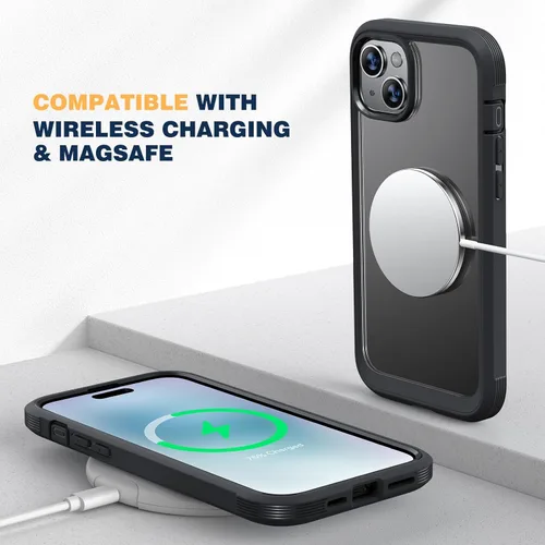 Miniatura 4 de Diaclara - Funda diseñada para iPhone 15 Plus de 6.7 pulgadas, funda transparente de cuerpo completo con protector de pantalla, funda resistente