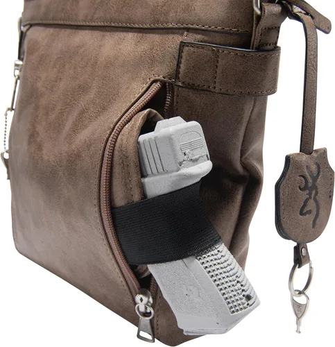 Miniatura 11 de Browning Women's Concealed Carry Catrina Purse, Premium Holstered Handbag With Safety Locking Option Marrón desteñido