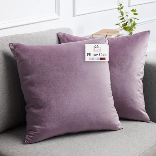 Miniatura 24 de lalaLOOM Juego de 2 fundas de almohada lujosas de terciopelo sedoso, 18 x 18 pulgadas, fundas de almohada decorativas más suaves, cremallera oculta