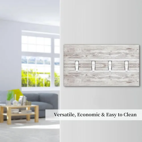 Miniatura 1268 de Placa Decorativa de Pared de Granja Rústica con Cuerno de Madera para Puerta de Granero 1 Banda Duplex Cubiertas de Toma Eléctrica Soltera