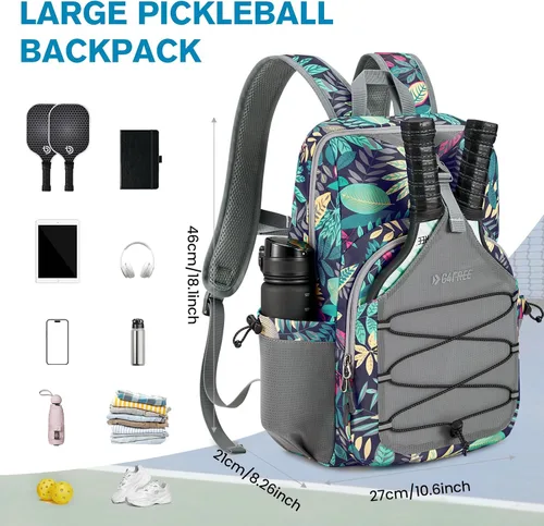 Miniatura 5 de G4Free Bolsa de pickleball para mujeres y hombres, bolsa de pádel para 2 a 4 paletas, regalos para amantes del pickleball