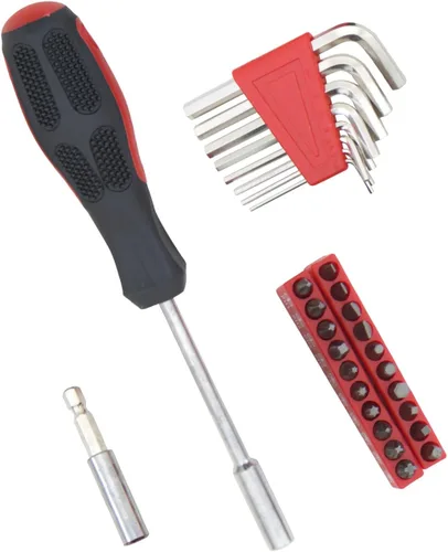 Miniatura 5 de Kit de Herramientas para el Hogar de 39 Piezas - Conjunto Integral y Esencial de Herramientas de Reparación para Dormitorio, Uso Doméstico, Rojo