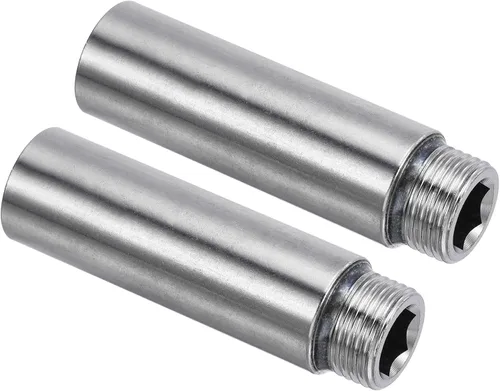 Miniatura 6 de PATIKIL Brazo de extensión de cabezal de ducha, paquete de 2 unidades de acero inoxidable G1/2 macho a hembra, rosca de 0.787 in de longitud