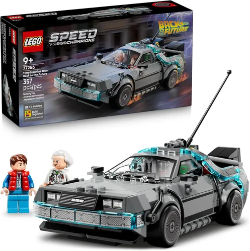 LEGO Speed Champions Máquina del Tiempo de Regreso al Futuro - Juguete de construcción para niños, juguete de coche de simulación y exhibición con 2