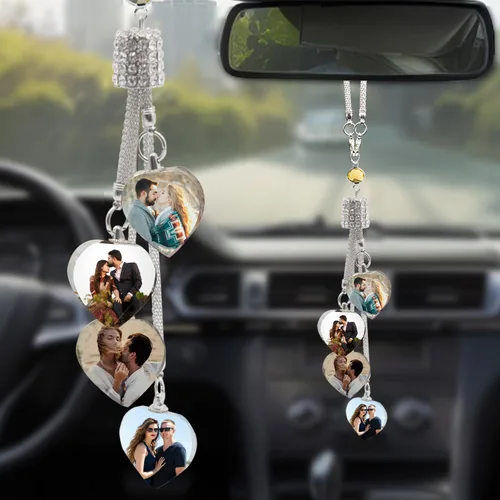 Miniatura 18 de AIFLM Adornos Personalizados de Foto de Cristal para Colgar en Coche Adornos Personalizados Estéticos para Espejo Adornos Personalizados