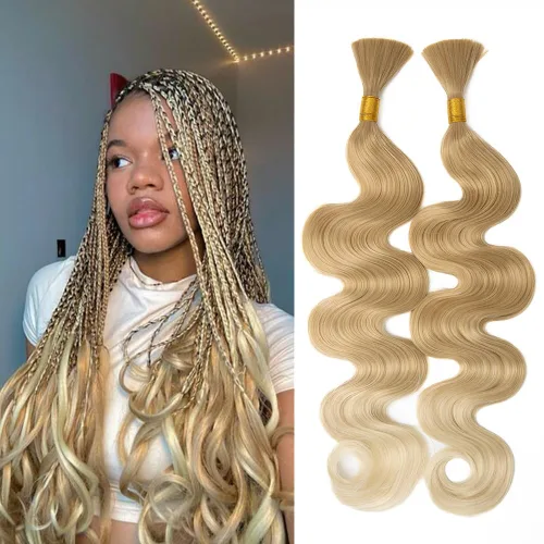 Miniatura 58 de Cabello bohemio para trenzar de 18 pulgadas, 2 paquetes de cabello ondulado profundo a granel para trenzas bohemias, sin trama, extensiones