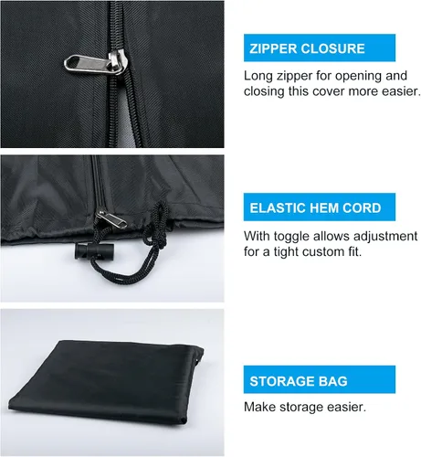 Miniatura 4 de Funda para sombrilla de patio para exteriores, tela Oxford 420D resistente con poste y cremallera, fácil de instalar, impermeable, resistente a