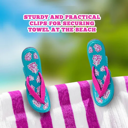 Miniatura 3 de PERFORMORE Clips para toallas de playa (correa rosa), paquete de 2, soporte portátil para toallas, seguro para sillas de playa, terraza, patio