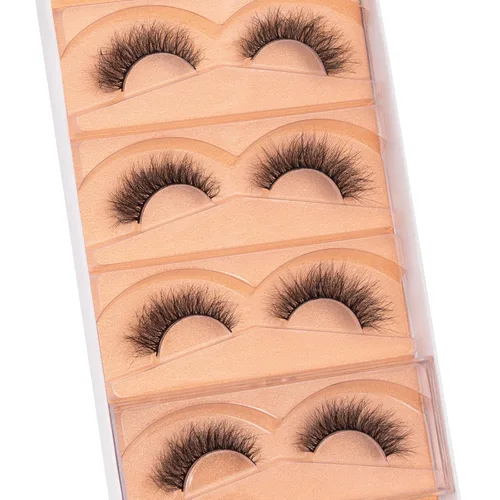 Miniatura 6 de DYSILK Pestañas postizas Wispy - Pestañas postizas de visón 5 pares 6D Extensión de pestañas postizas falsas de visón, Pestañas postizas naturales 5