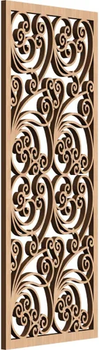 Miniatura 109 de 9 3/8"W x 24 3/8"H x 1/4"T Marilla Decorativos Paneles de Pared de Madera Calado, Abedul