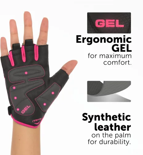 Miniatura 2 de GW Bicycles - Guantes de ciclismo Guantes de bicicleta de medio dedo para hombres y mujeres con cuero sintético en la palma