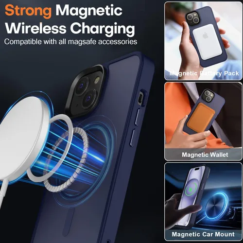 Miniatura 219 de Fuerte magnético para iPhone 11, compatible con Magsafe, [resistente a caídas de 13 pies] Funda trasera translúcida mate con sensación de piel