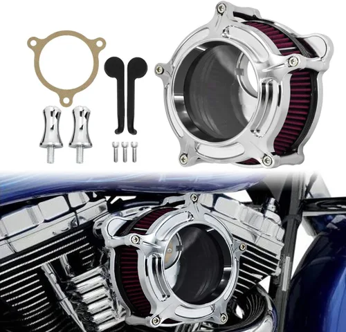 Miniatura 17 de Filtro de aire CNC para motocicleta Filtro de aire Limpiador de sistema de admisión (D-Para M8 Touring 17-23, Softail 18-24)
