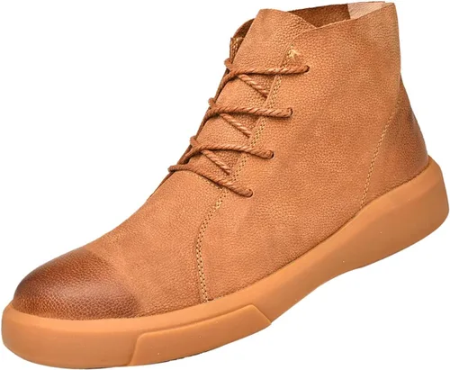 Miniatura 8 de Botas de cuero Chelsea para hombre, estilo casual, para otoñoinvierno, antideslizantes, para negocios, Oxford, trabajo, viajes, botines Chukka