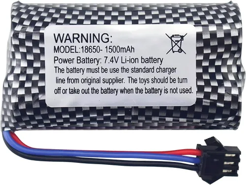 Miniatura 4 de 7.4V 1500mAh SM-3P Plug Batería de litio con cable de carga USB para DE43 DE60 RC Racing RC Car Battery 1575 Dump Truck Construcción Vehículo