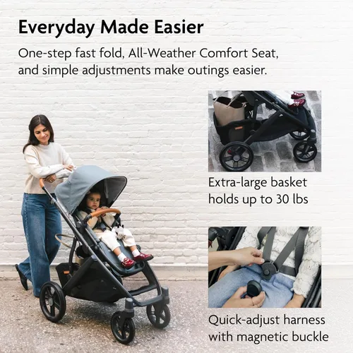Miniatura 4 de UPPAbaby Vista V3 Cochecito - Sistema de Cochecito Individual a Doble de Tamaño Completo - Asiento para Niño, Protector contra Insectos, Protector