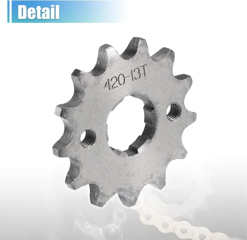 Miniatura 6 de X AUTOHAUX 1 juego de 420 estilos 13 dientes 0.787 in ID motocicleta piñón delantero motor apto para motocicleta 50cc 70cc 110cc 125cc motocicleta
