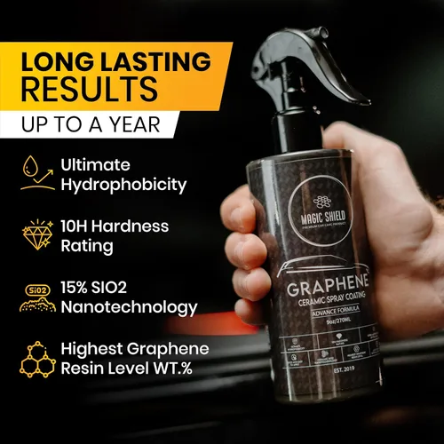 Miniatura 2 de Magic Shield Recubrimiento en aerosol de cerámica de grafeno - ¡DURA MUCHO MÁS! Rápido y fácil para coches, motocicletas, barcos y más - Sellador