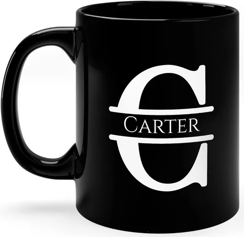 Miniatura 26 de Taza de café personalizada con monograma, letra inicial A personalizada para mujeres, hombres, niñas, niños, papás, mamás amigos, taza de café