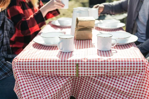 Miniatura 2 de Stansport Paquete combinado de manteles de picnic con abrazaderas