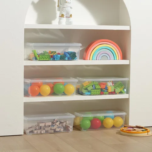 Miniatura 6 de novelinks Paquete de 12 contenedores de almacenamiento de plástico de 6 cuartos con tapas, contenedores de almacenamiento apilables con tapas