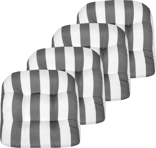 Miniatura 28 de Sweet Home Collection - Cojines para silla de patio al aire libre, cojines prémium con relleno grueso y cómodo de fibra, con tul, 19 x 19 pulgadas