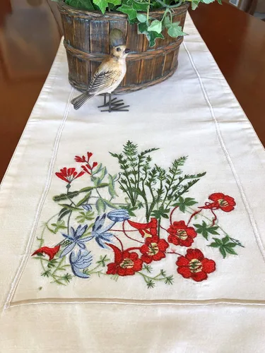Miniatura 3 de Camino de mesa con muelles de miel y vinos, 36.0 in, camino de mesa bordado, decoración de mesa de primavera