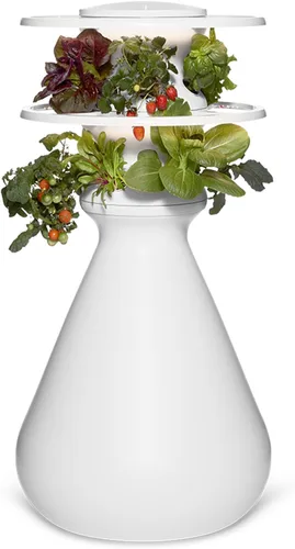 Miniatura 12 de Kit de inicio Farmstand con anillos luminosos y 18 créditos para plántulas Pequeño kit de sistema de cultivo hidropónico Torre de maceta