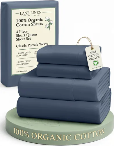 Miniatura 192 de LANE LINEN Sábanas 100% algodón orgánico para cama tamaño King, sábanas de percal suave, transpirables, de lujo, estilo hotelero, lavables a 09