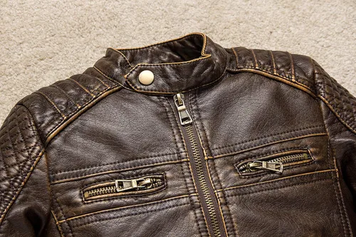 Miniatura 4 de BUDERMMY Boys Motorcycle Jacket Faux Leather Jackets for Kids Coats for Costume Party Waterproof