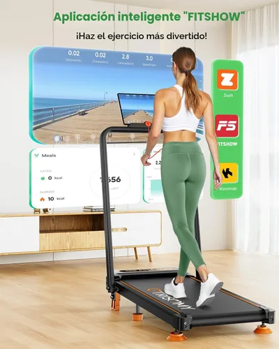 Miniatura 8 de Walking Pad Treadmill with 15% Incline & Dual LED Display, 4 in 1 Walking Pad with Handle Bar, 3.5HP Foldable Under Desk Treadmill, Portable