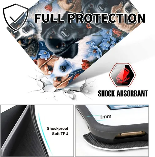 Miniatura 94 de Funda para tablet Fire 7 (12ª generación, versión 2022), delgada, a prueba de golpes, delgada, de piel sintética, con función de apagado/encendido