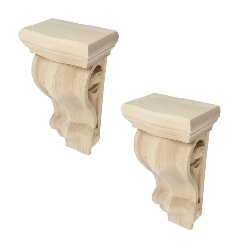 Miniatura 10 de Woogim 2 soportes de madera tradicionales de madera para estantes decorativos para el hogar, techo, esquina, decoración de esquina de 1.97 pulgadas