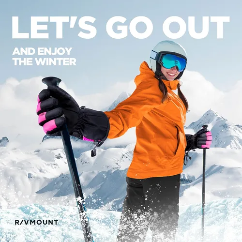 Miniatura 5 de RIVMOUNT - Guantes de invierno para hombre o mujer, guantes impermeables compatibles con pantallas táctiles, cálidos, para esquiar, protegen