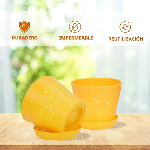 Miniatura 5 de JERIA Paquete de 16 macetas de plástico de 4 pulgadas para plantas de semillero grueso, macetas de vivero, macetas coloridas para plantas de flores
