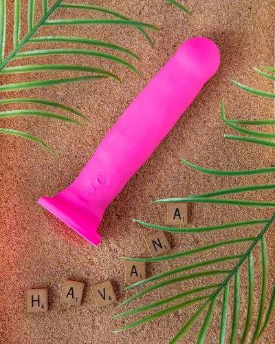 Miniatura 6 de Blush Impressions Havana - Consolador vibratorio de silicona de 8 pulgadas, control remoto inalámbrico de 4 vías, juego con correa, IPX7, Rosa