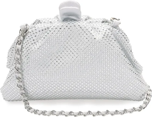 Miniatura 3 de nodeber Bolso de mano con marco de cristal con diamantes de imitación, bolso de embrague plisado para mujer