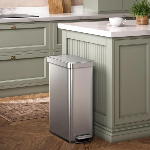 Miniatura 6 de EKO Hudson Slim - Cubo de basura para cocina de 50L/13.2 galones con tapa, cubo de basura de acero inoxidable con pedal para cocina o hogar, cubo