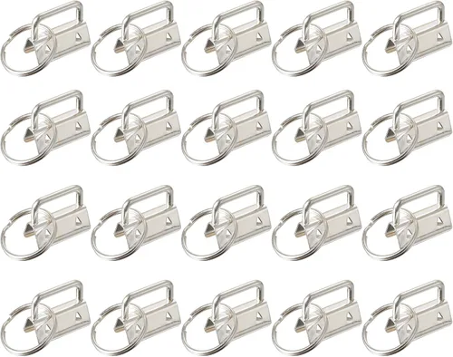 Miniatura 7 de uxcell 20 piezas de accesorios para llavero de 1.024 in/1 pulgada con llavero para correas de bolsa, pulseras, cordones, bronce oscuro