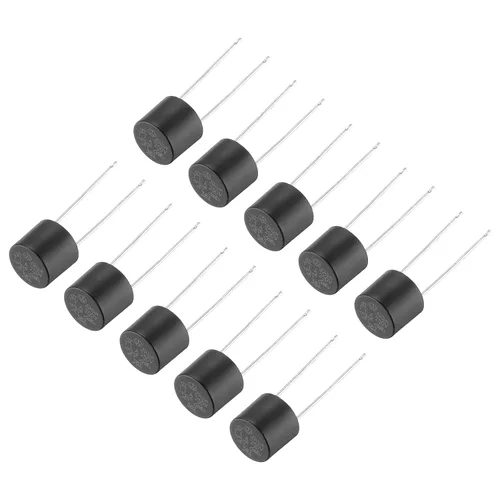 Miniatura 6 de uxcell 10 Uds. cilíndrico DIP montado en miniatura redondo lento micro fusible para piezas electrónicas PCB LCD reparación, T250mA 250mA 250V, negro