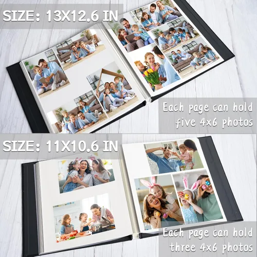 Miniatura 5 de Vienrose Álbum de fotos autoadhesivo para fotos de 2 x 3, 4 x 6, 5 x 7, 8 x 10 pulgadas, 40 páginas en blanco, cubierta de lino, libro de recuerdos