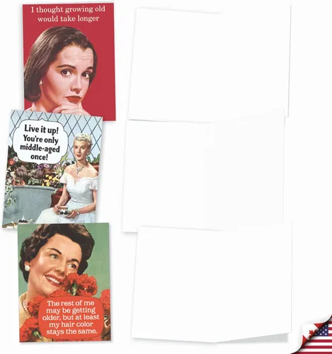 Miniatura 4 de The Best Card Company - 10 tarjetas de felicitación divertidas en blanco para mujer (4 x 5.12 pulgadas) - Surtido en caja para todas las ocasiones