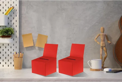 Miniatura 6 de Paquete de 30 cajas de sugerencias para rifas con ranura, cajas de cartón de 6.5 x 4.5 x 4.5 pulgadas con ranura para boletos y cabecera extraíble