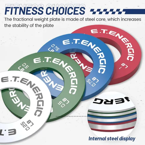 Miniatura 4 de Juego de discos de peso fraccionales, micro placas de peso inodoras para pesas olímpicas para entrenamiento de fuerza de placas de cambio