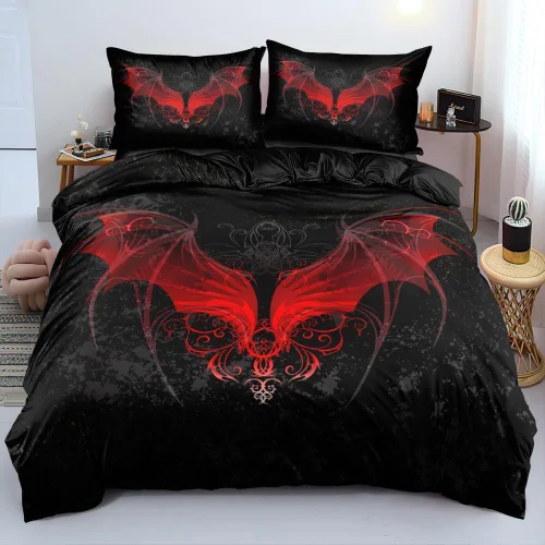 Miniatura 27 de Juego de funda de edredón con diseño de calavera de la muerte de Holiyjog, tamaño queen, juego de ropa de cama gótica, funda de edredón con diseño